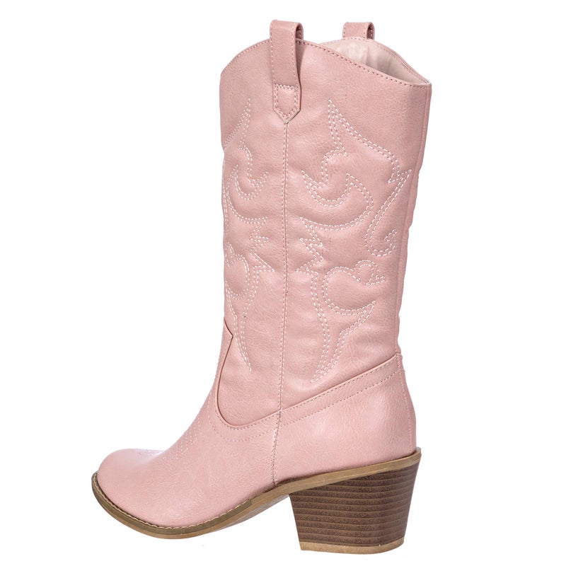 Charles Albert Womens Boot Embroidered Modern Western Cowboy, Blush (9) Cowboy_Style_Blush_9 - Image 5